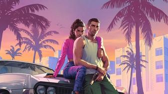 Grand Theft Auto 6 characters sitting on bonnet of car with male holding pistol