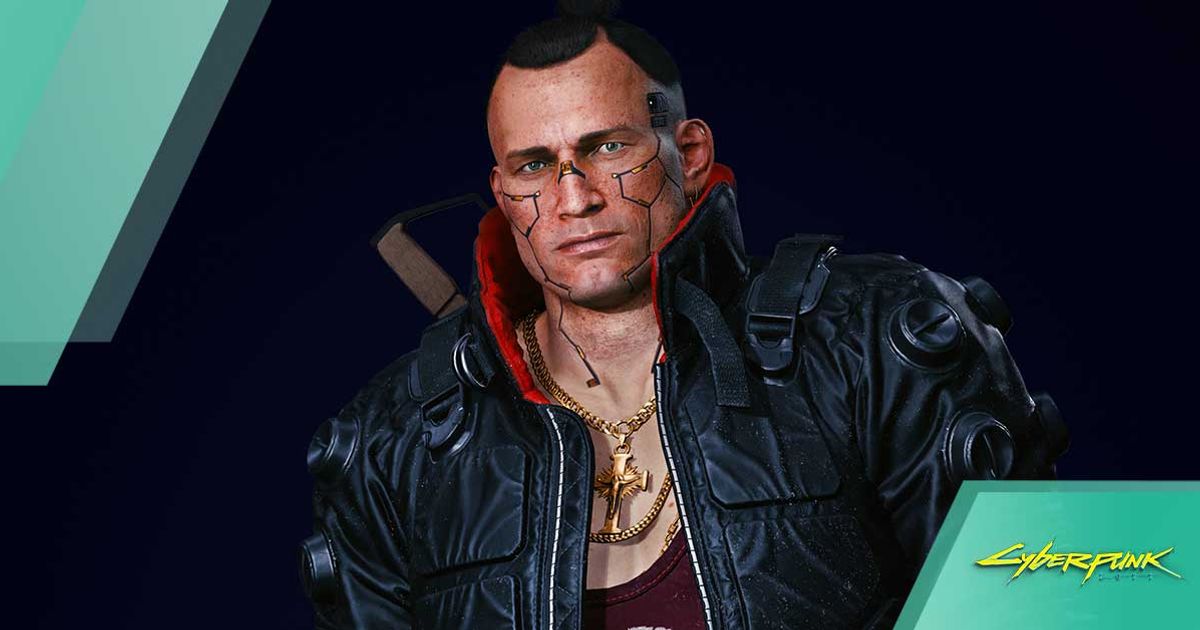 A Cyberpunk 2077 side character facing front and center