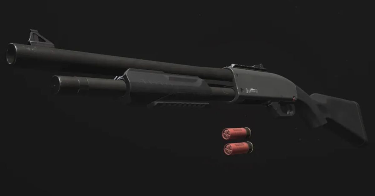 Warzone Lockwood 680 shotgun on black background