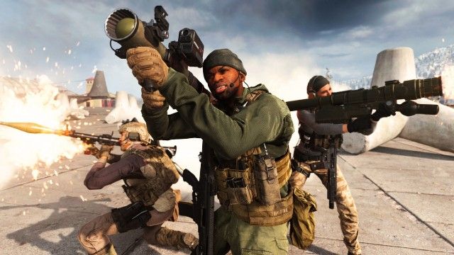 Screenshot of Modern Warfare 3 players firing launchers while standing close together