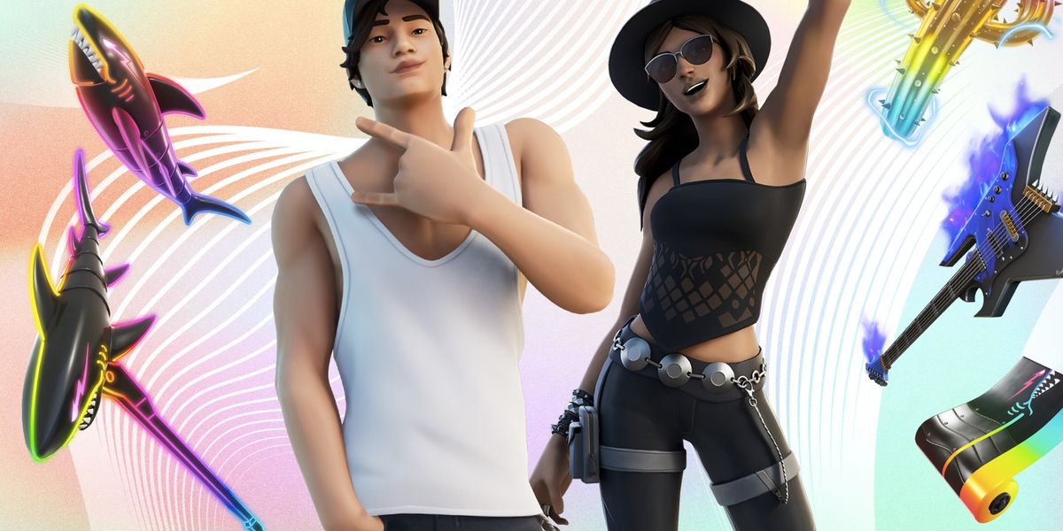 Image of two Fortnite Coachella outfits.