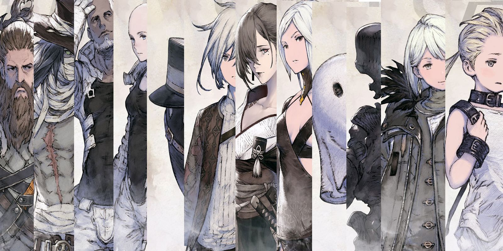A collage showing every known NieR Reincarnation character.