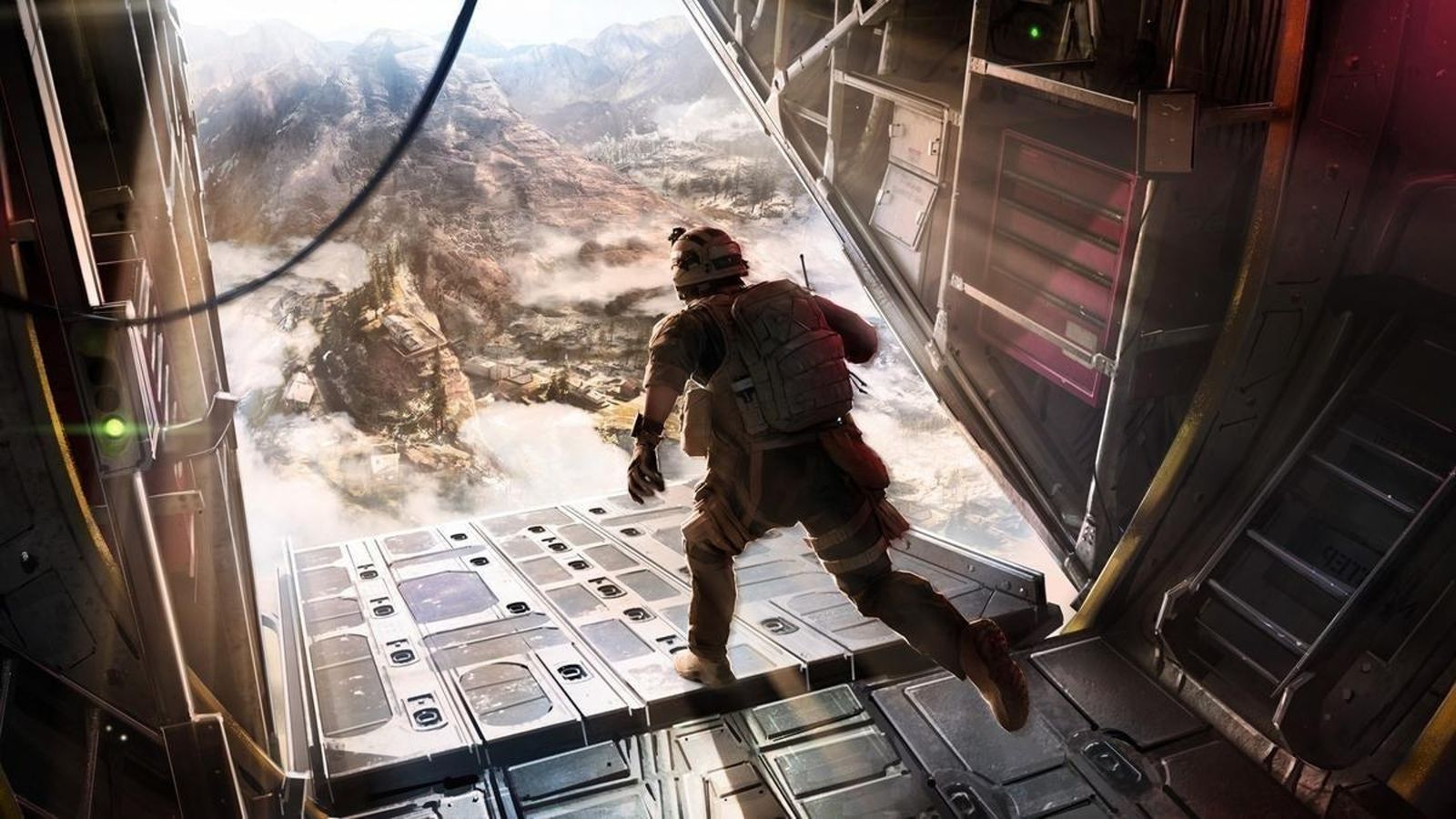 Image showing Warzone Mobile player jumping out of plane
