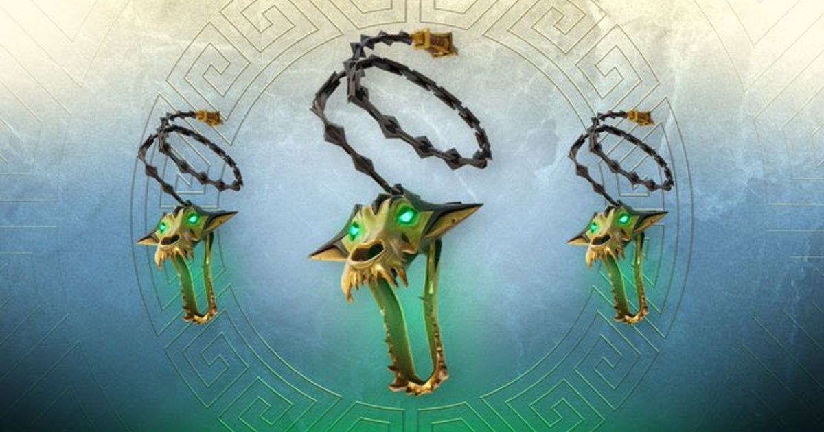 Fortnite Chains of Hades on pale blue and yellow background