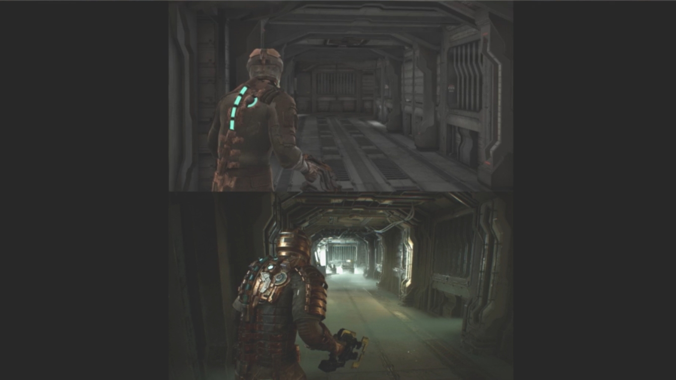Image showing a Dead Space Remake graphics comparison