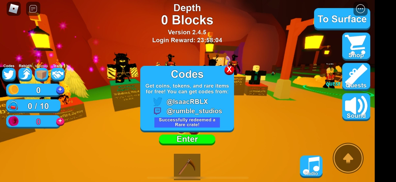 All Secret block miner Codes 2023  Codes for block miner 2023 - Roblox Code  