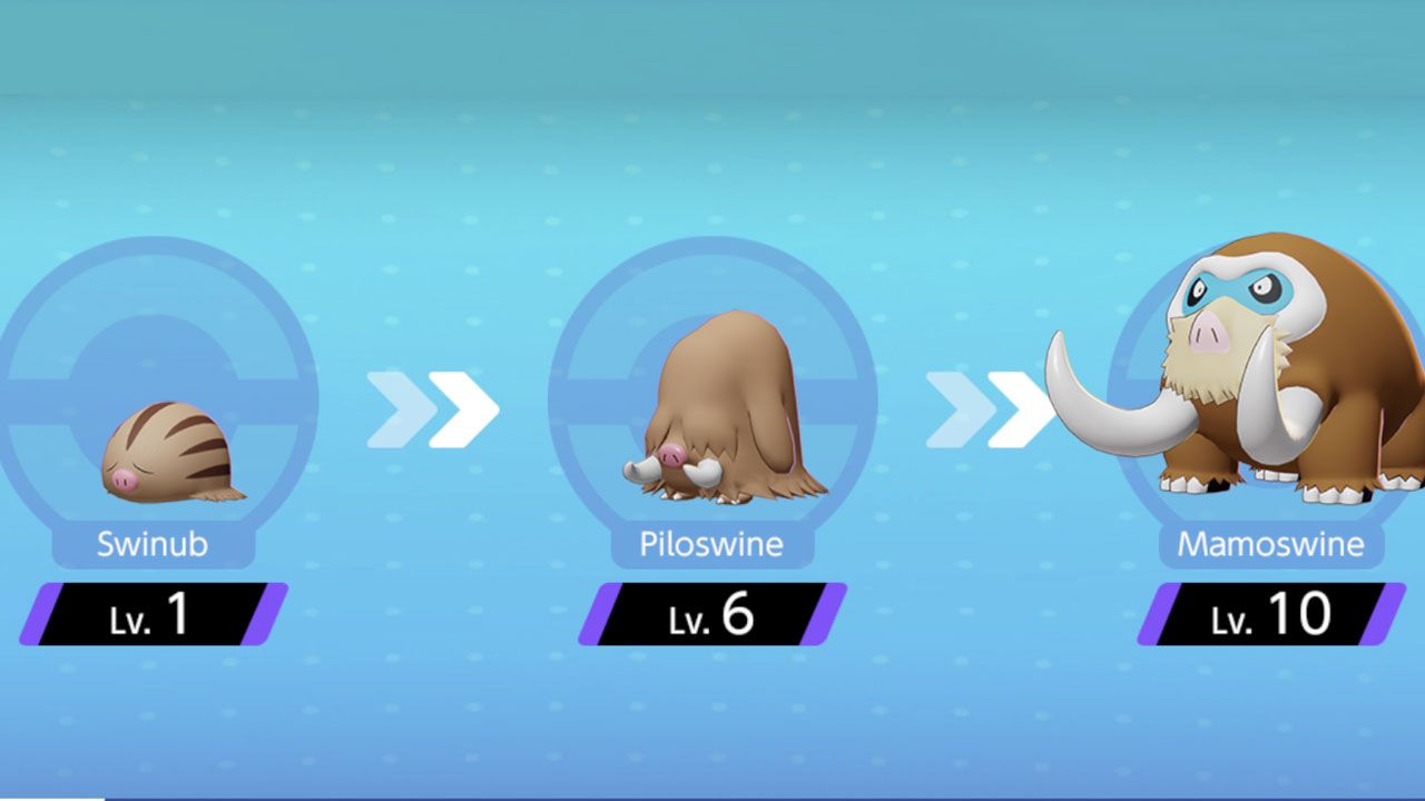 This is when Mamoswine evolves in Pokémon Unite.