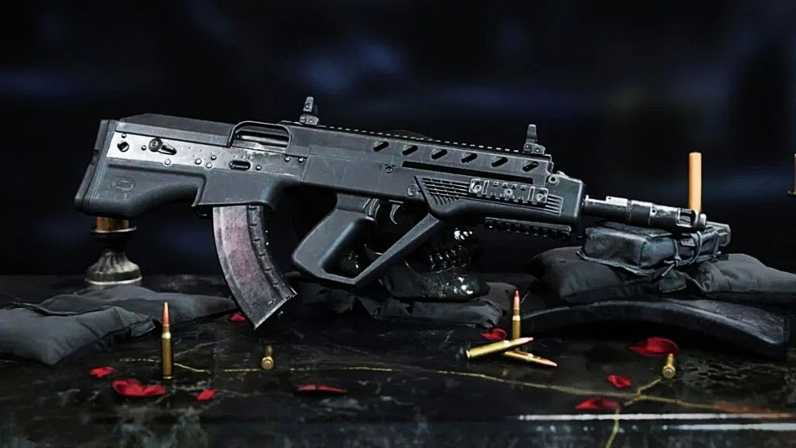 Modern Warfare 2 - inspected TR-76 Geist assault rifle surrounded by bullets