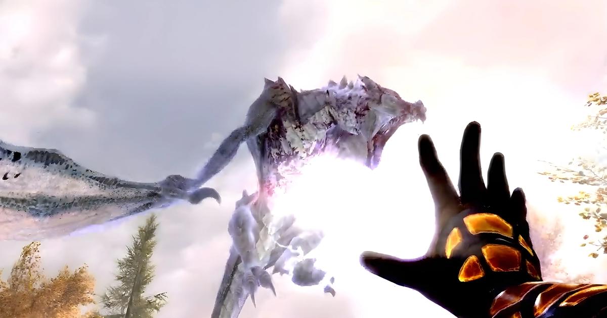 A promo screenshot from a Skyrim trailer.