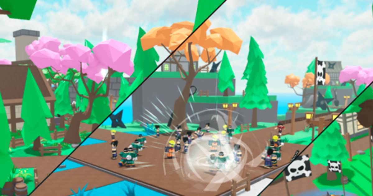 Image of a Roblox village in Anime War Tycoon.