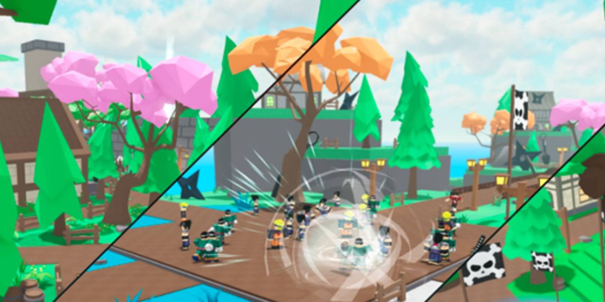Image of a Roblox village in Anime War Tycoon.
