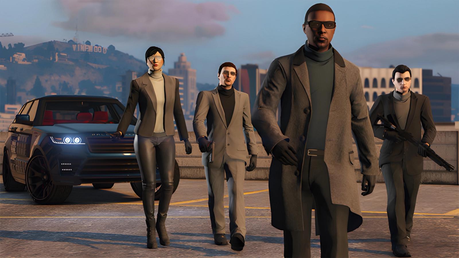 A promo screenshot for GTA Online.