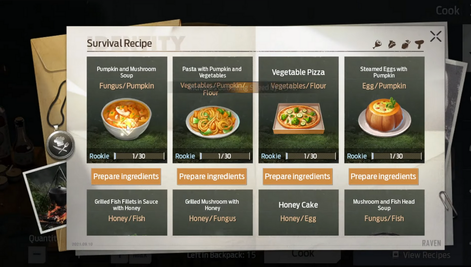 Survival Recipes in Undawn best cooking buffs