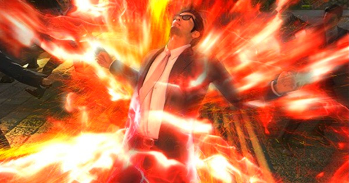 Kiryu activating Extreme Heat Mode in Like a Dragon Gaiden