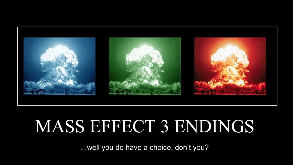 Three explosions, one a different color but otherwise exactly the same