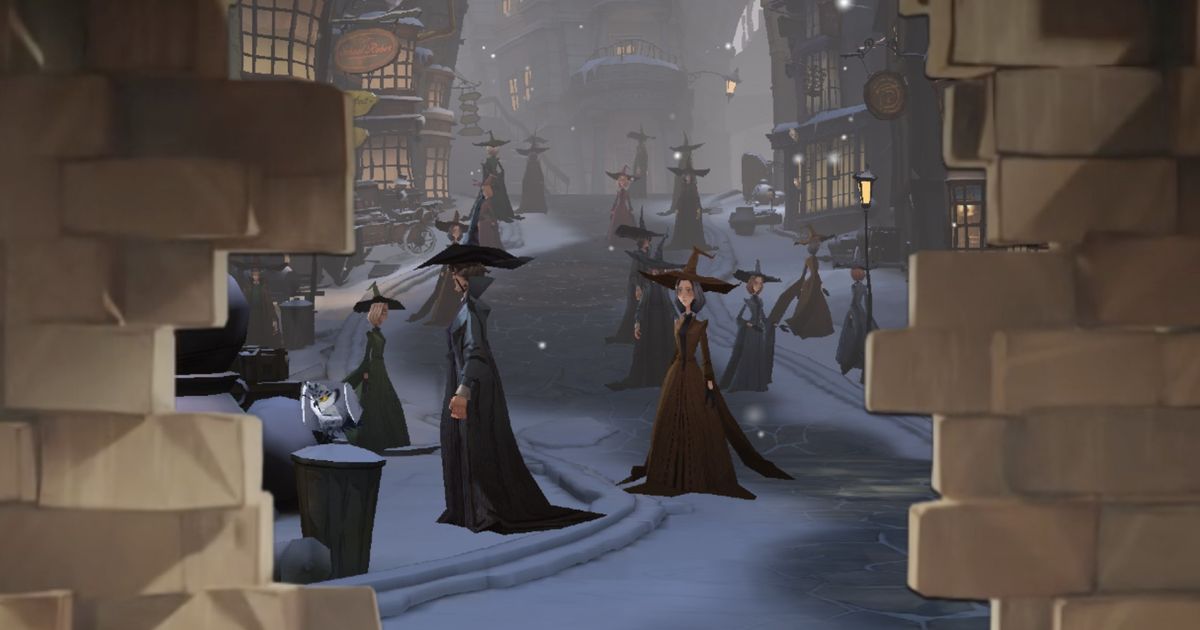 Image of wizards exploring in the snow in Harry Potter Magic Awakened