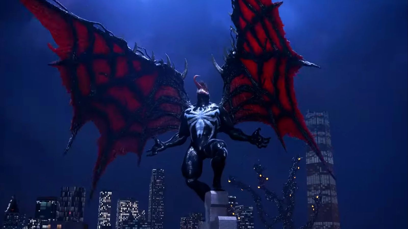 Spider-Man 2 Venom roaring with wings outstretched