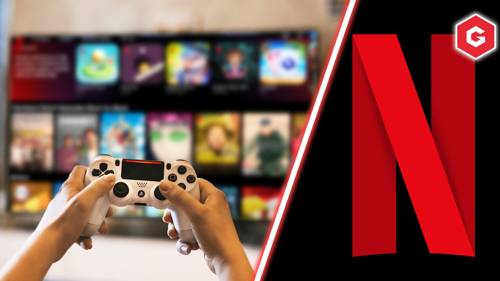 An image of games controller being used for Netflix.
