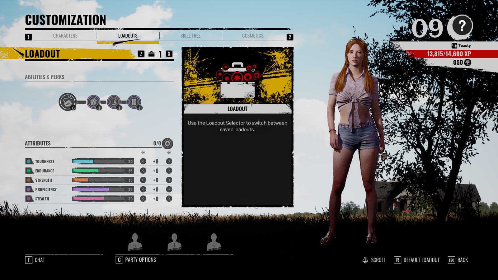 Connie's customisation screen in texas chain saw massacre