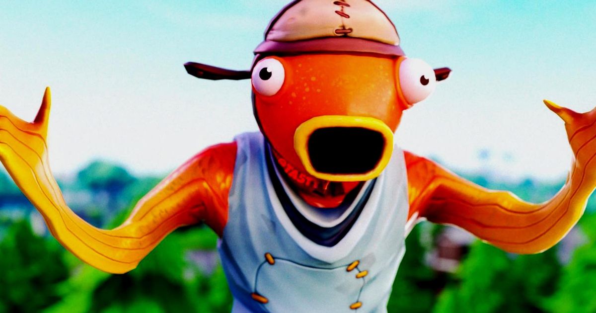 A Fortnite Fish Man acting shocked, surprised and angry 