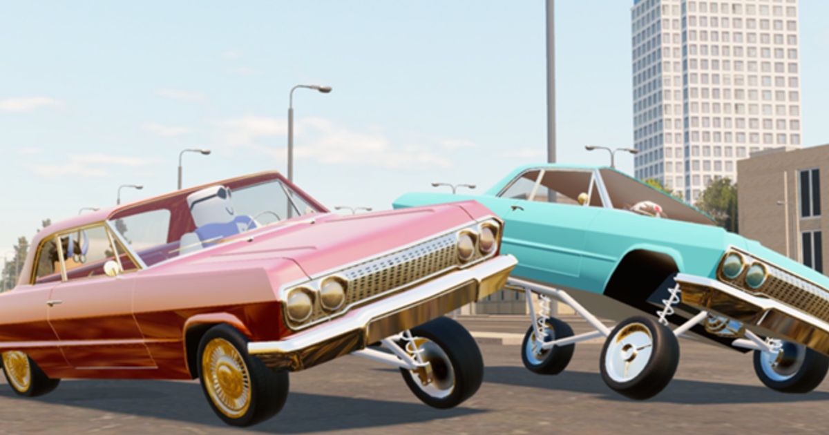 Image from Takeover Alpha, showing two Roblox cars freewheeling
