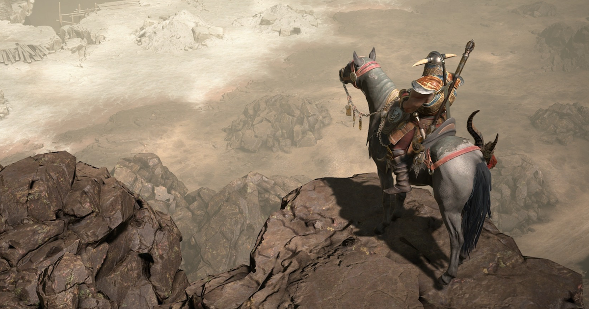 Diablo 4 horse facing over a cliff