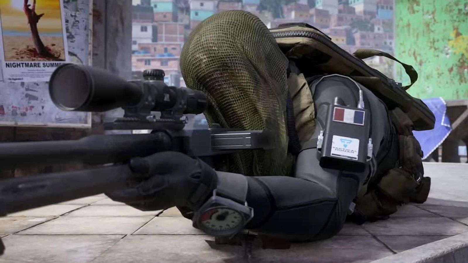Sniper in Modern Warfare 3 looking through his scope