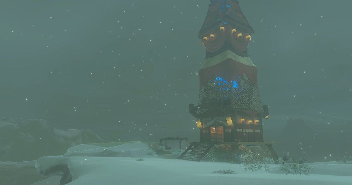 A screenshot of the Pikida Stonegrove Tower map in Zelda Tears of the Kingdom. 