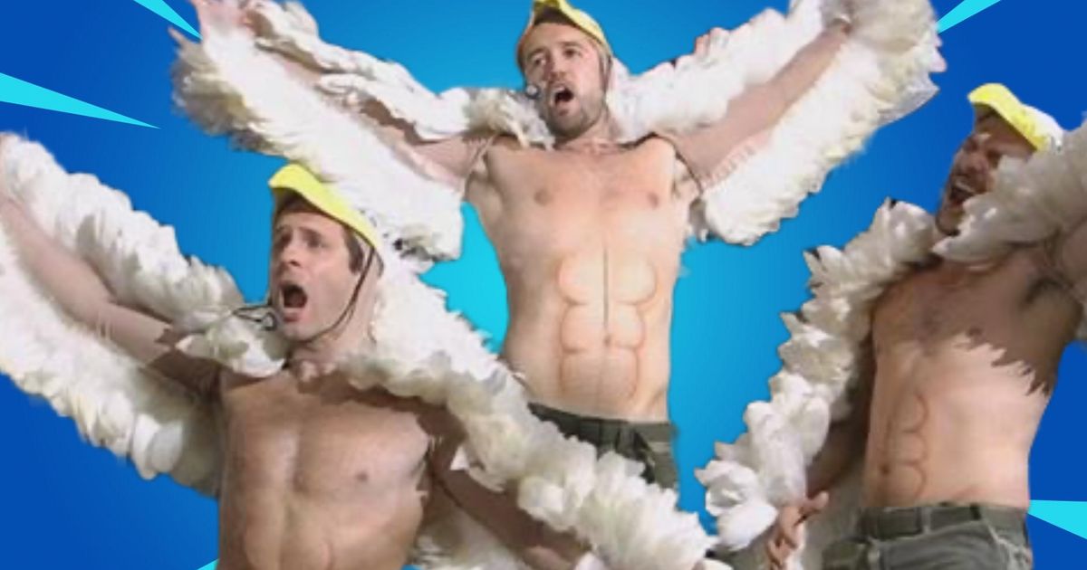 Always Sunny’s Birds of War on a Fortnite background 