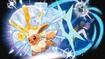 Pokémon Terastal energy - a Tera Jewel appears above an Eevee head like a crown