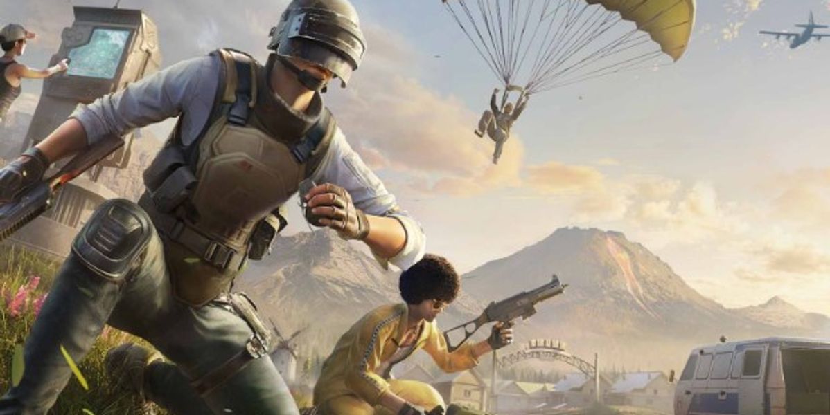 Two soldiers in battle in PUBG Mobile.