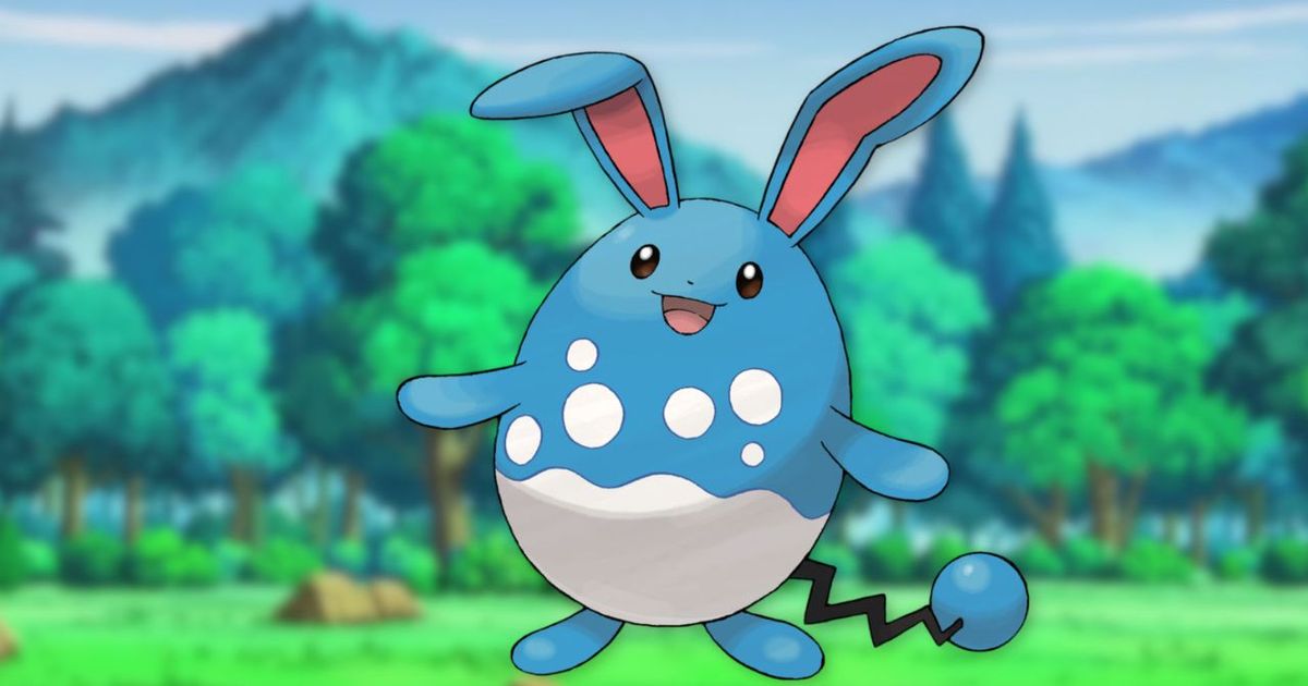 Azumarill in the forest in Pokemon Scarlet and Violet.