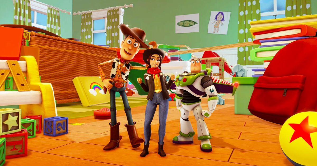 Player character with Woody and Buzz Lightyear
