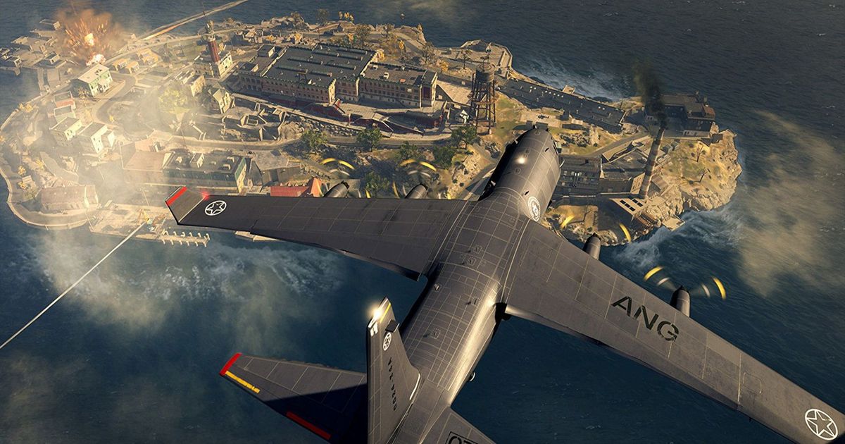 Image showing Warzone plane flying over map