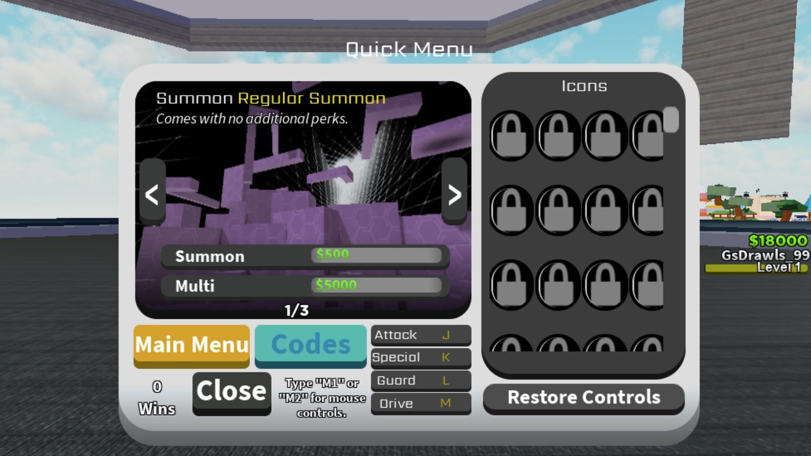 Screenshot of the code redemption menu in Shohen Smash