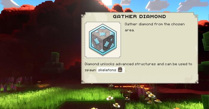 The Diamond tooltip in Minecraft Legends.