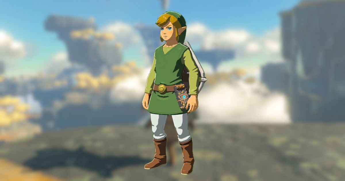 An image of Link wearing the Wind Waker outfit in Zelda Tears of the Kingdom.