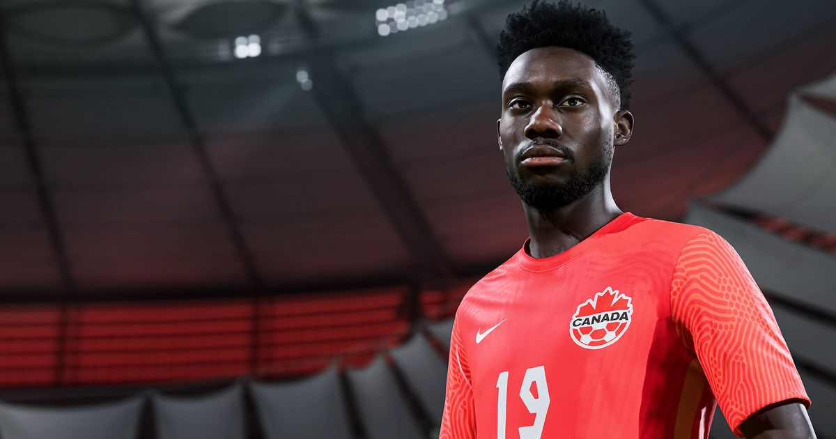 Image of Alphonso Davies in FIFA 23.