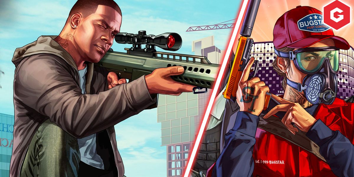 An image of GTA Online's Franklin with a sniper rifle.