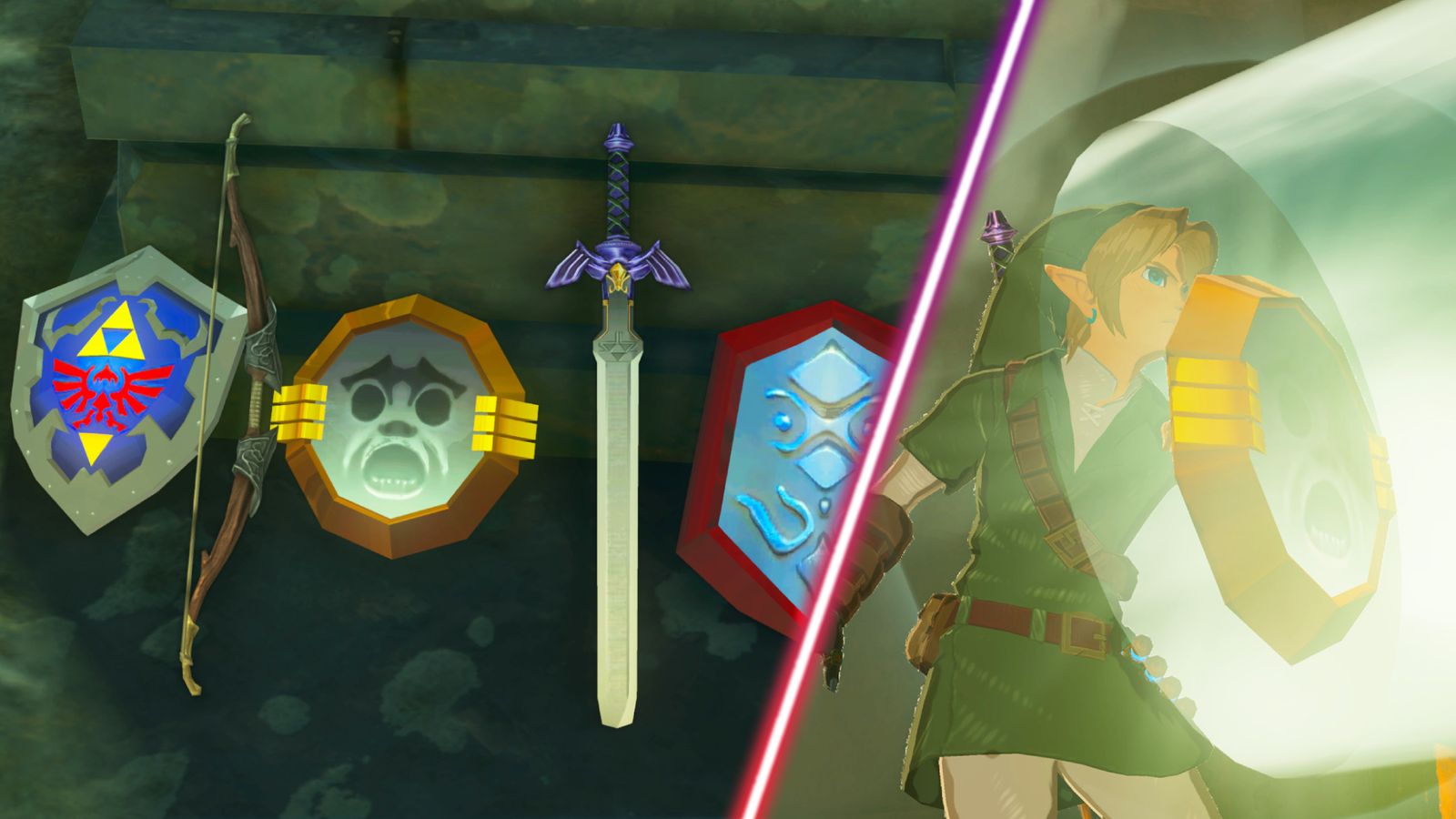 Some retro Zelda weapons in Tears of the Kingdom.