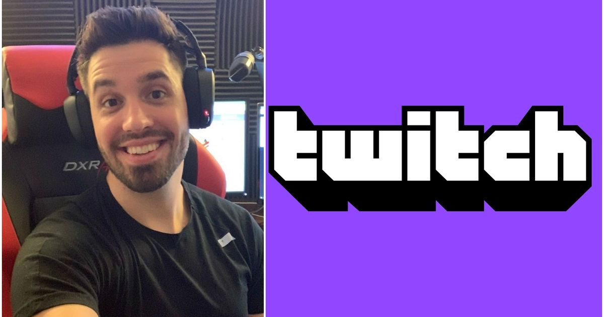 A Twitch streamer and the Twitch logo.