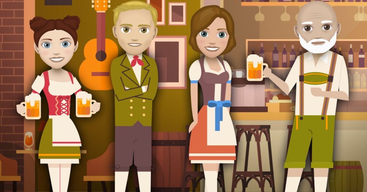 Screenshot from BitLife, showing four characters drinking in a bar