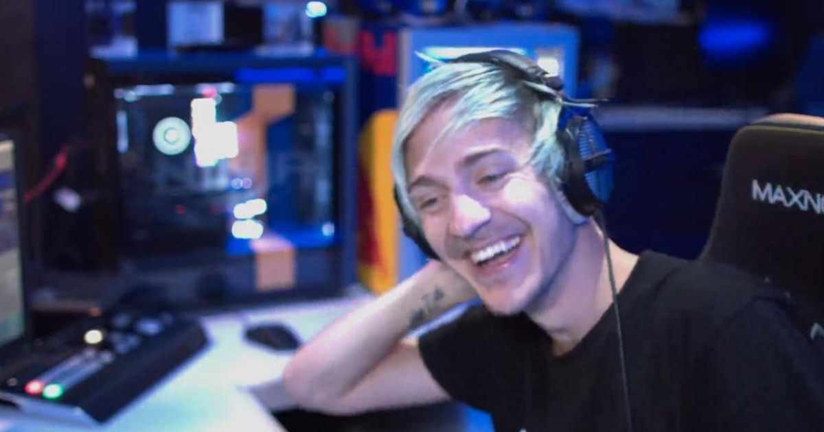 Ninja smiling while talking to his chat on stream
