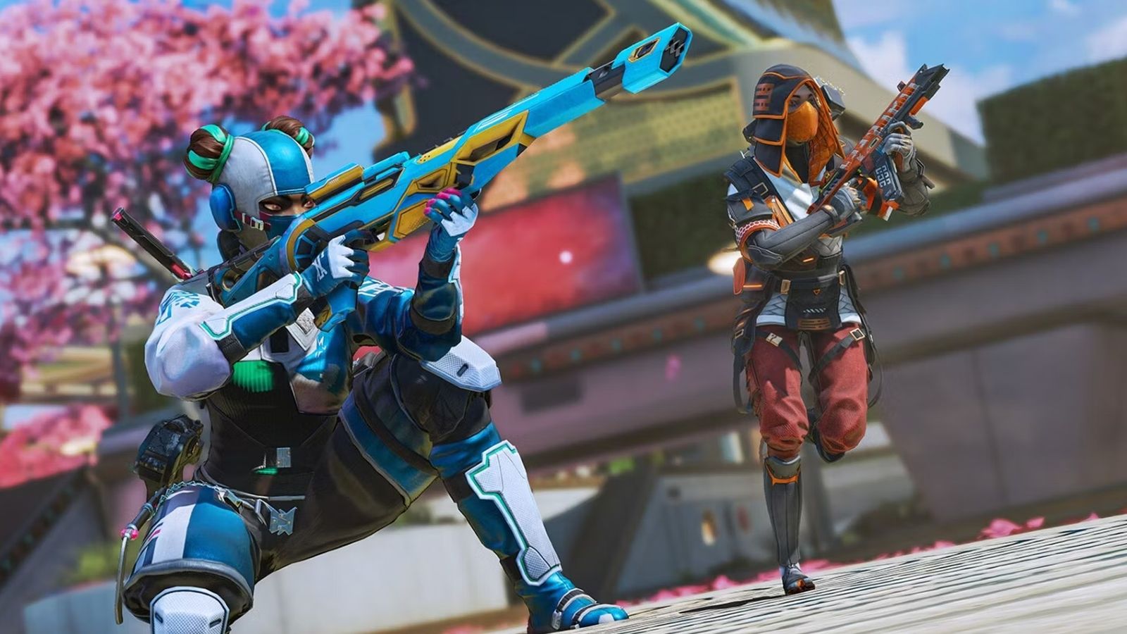 Apex Legends players holding and aiming guns