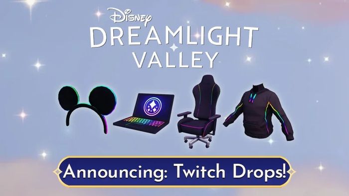 The four Twitch Drop items for Disney Dreamlight Valley in April 2023.