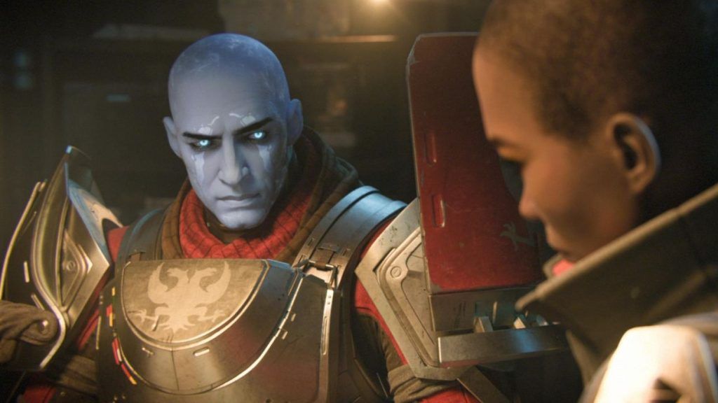 Image from Destiny 2 showing Commander Zavala and Ikora Rey in conversation during a cutscene.