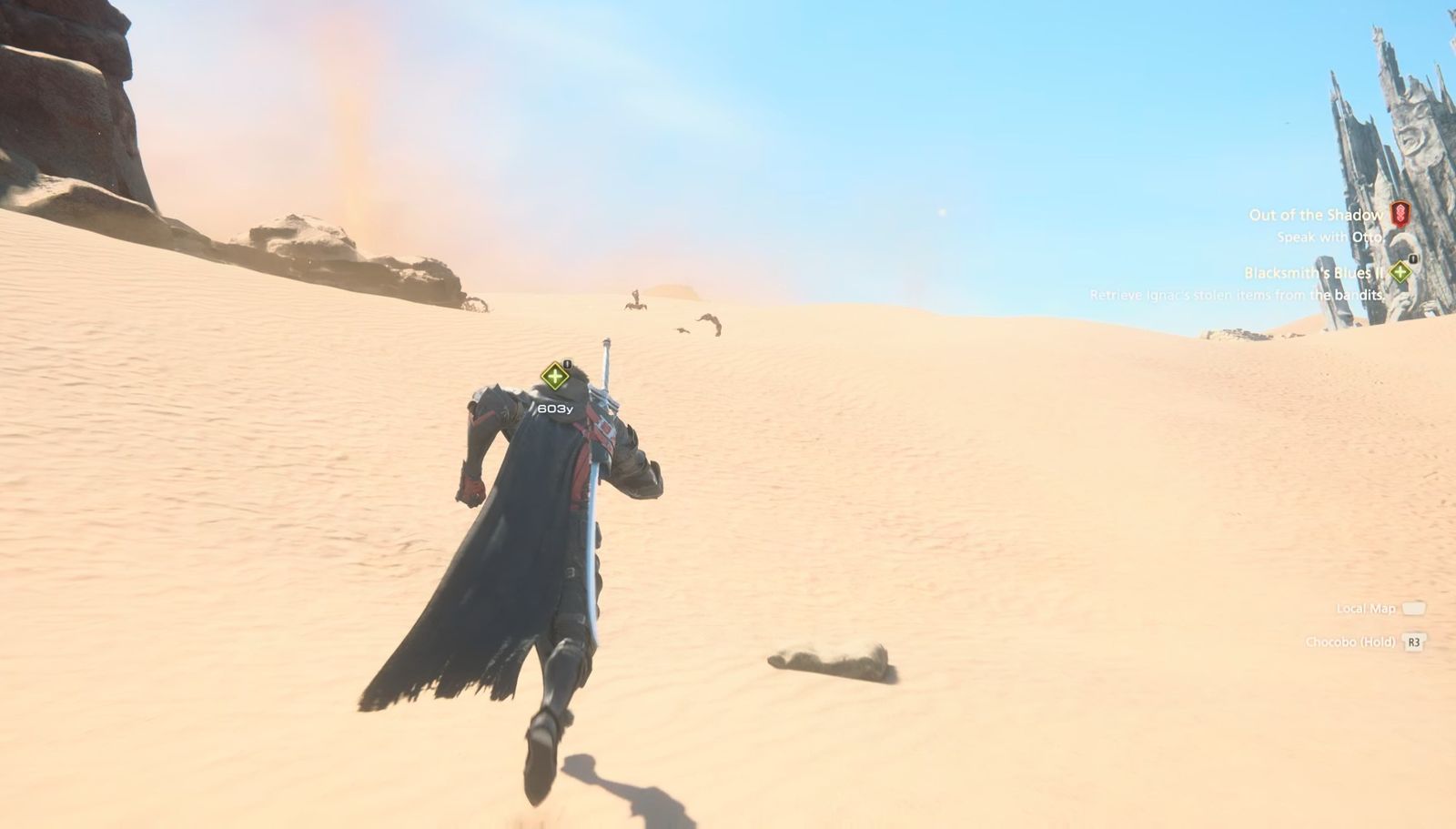 Clive in a desert in Final Fantasy 16
