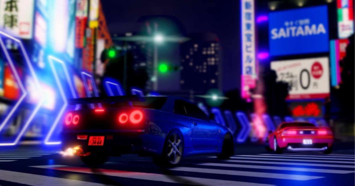 Multiple cars in Midnight Racing Tokyo.