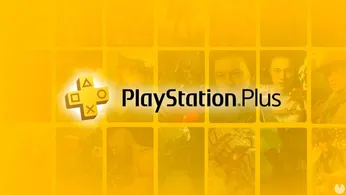 The PlayStation Plus Logo on yellow background