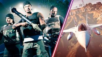 Some GTA Online characters in the Mercenaries update.